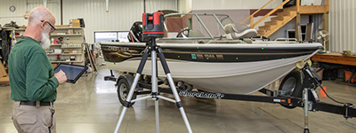 Laser Measuring a boat